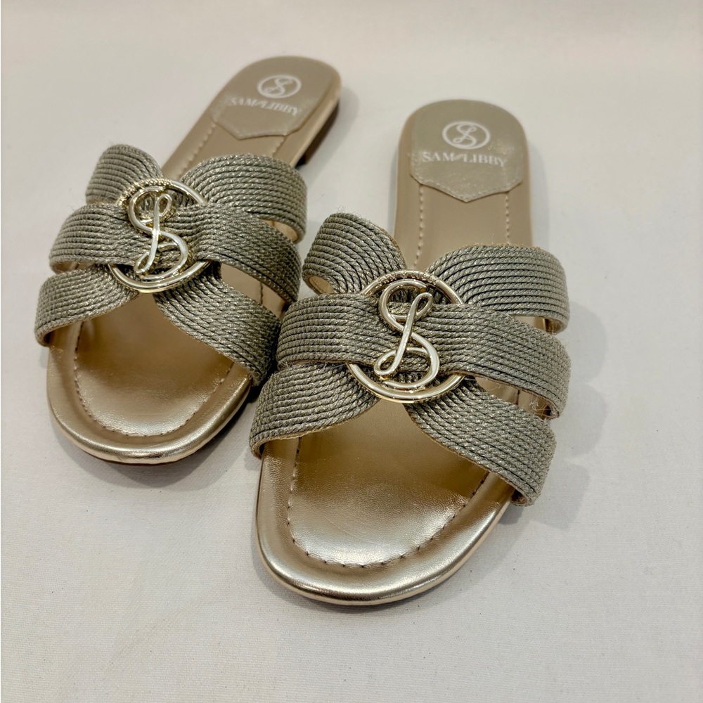 Sam Edelman Gold Slide Sandals sz 9